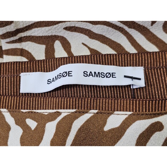 Samsøe Women's L Alsop Skirt Zebra Print Midi A-Line Copenhagen Designer EUC - Picture 8 of 14